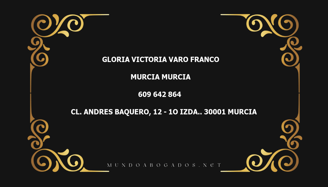 abogado Gloria Victoria Varo Franco en la localidad de Murcia