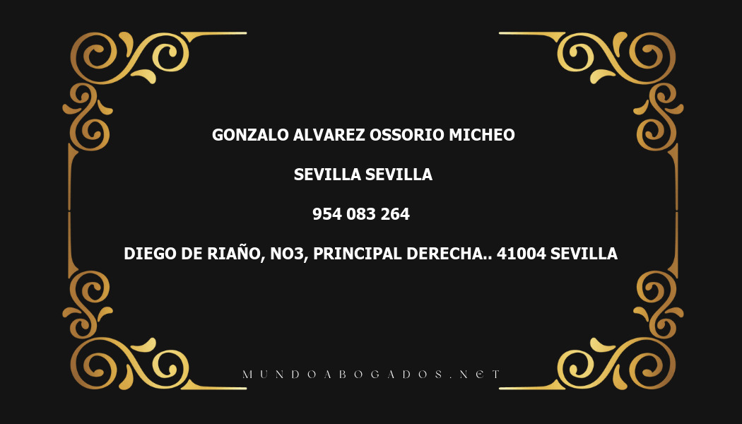 abogado Gonzalo Alvarez Ossorio Micheo en la localidad de Sevilla