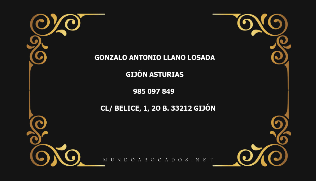 abogado Gonzalo Antonio Llano Losada en la localidad de Gijón