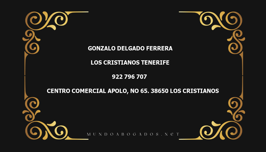 abogado Gonzalo Delgado Ferrera en la localidad de Los Cristianos