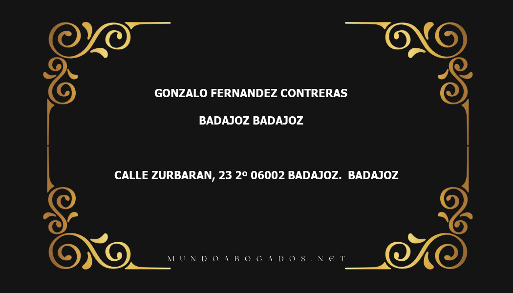 abogado Gonzalo Fernandez Contreras en la localidad de Badajoz