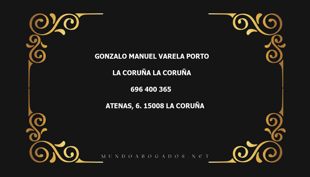 abogado Gonzalo Manuel Varela Porto en la localidad de La Coruña