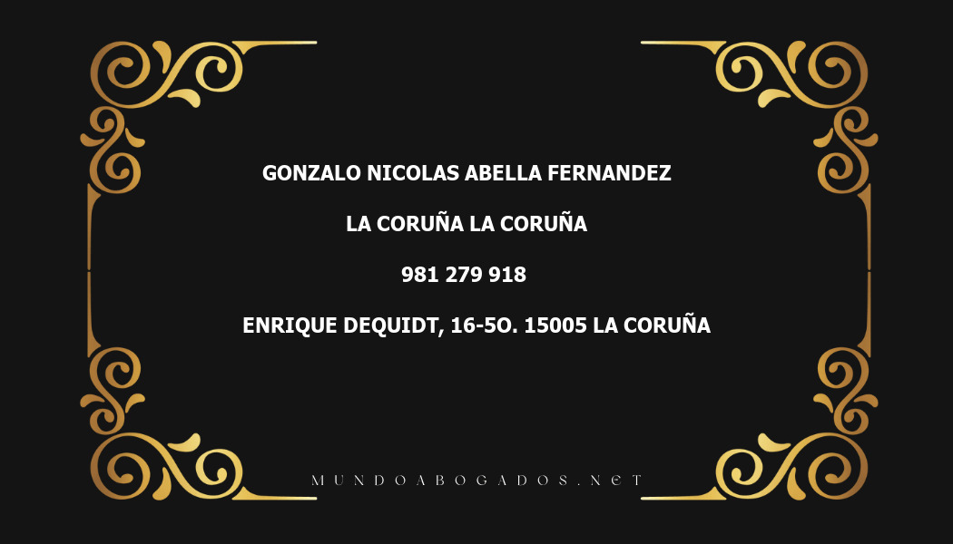 abogado Gonzalo Nicolas Abella Fernandez en la localidad de La Coruña