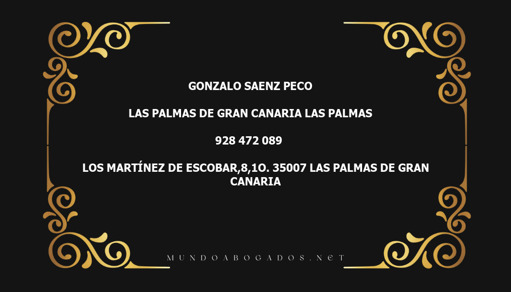 abogado Gonzalo Saenz Peco en la localidad de Las Palmas de Gran Canaria