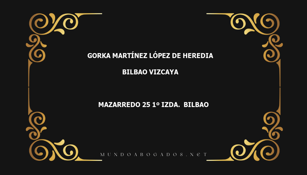 abogado Gorka Martínez López De Heredia en la localidad de Bilbao