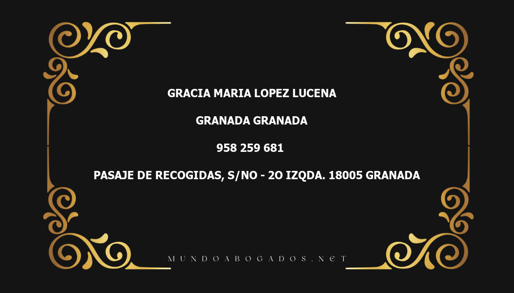 abogado Gracia Maria Lopez Lucena en la localidad de Granada