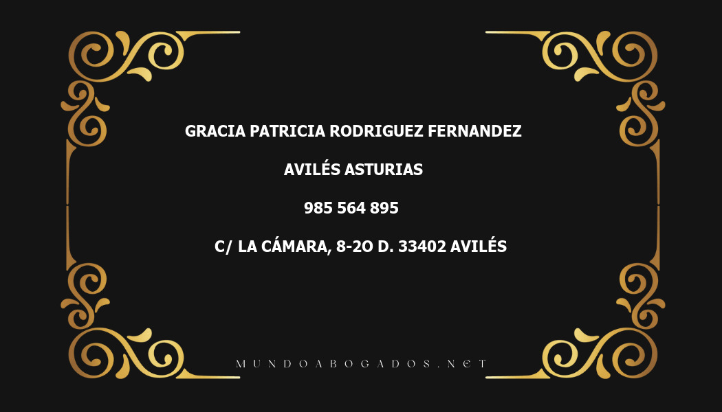 abogado Gracia Patricia Rodriguez Fernandez en la localidad de Avilés