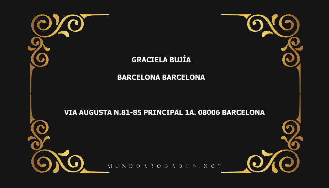 abogado Graciela Bujía en la localidad de Barcelona