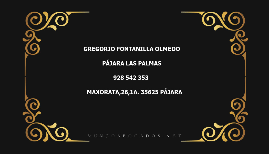 abogado Gregorio Fontanilla Olmedo en la localidad de Pájara