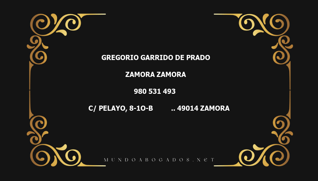 abogado Gregorio Garrido De Prado en la localidad de Zamora