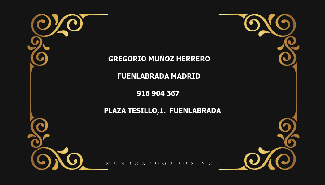 abogado Gregorio Muñoz Herrero en la localidad de Fuenlabrada