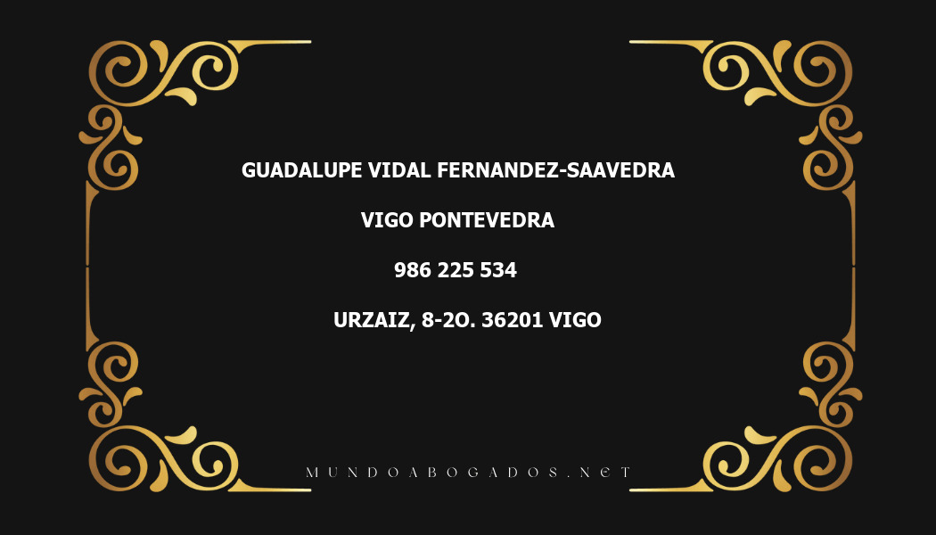 abogado Guadalupe Vidal Fernandez-Saavedra en la localidad de Vigo