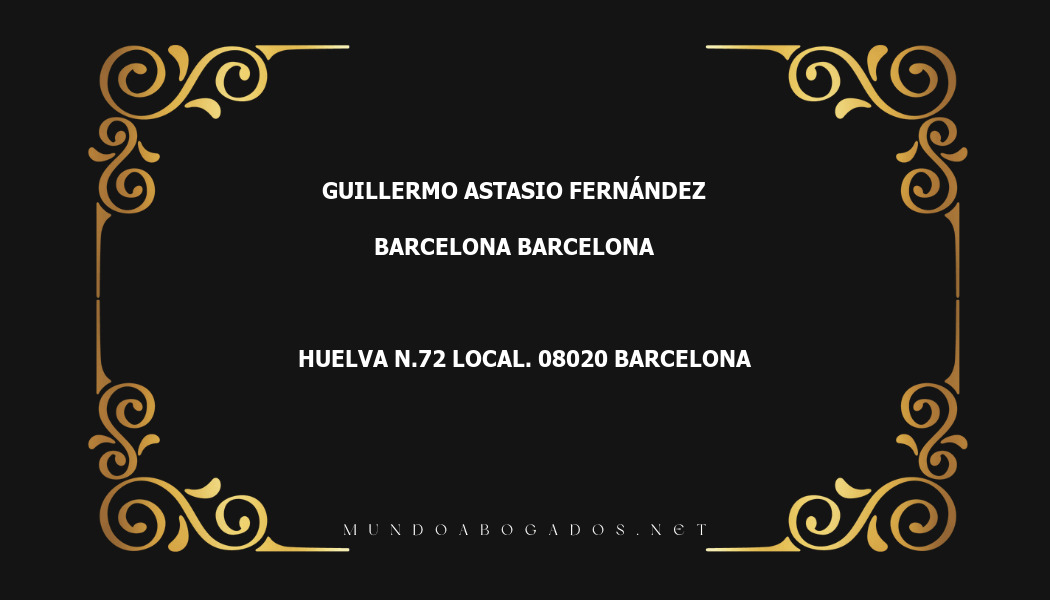 abogado Guillermo Astasio Fernández en la localidad de Barcelona