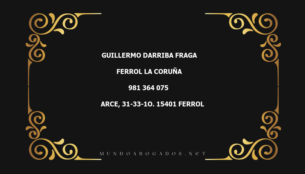 abogado Guillermo Darriba Fraga en la localidad de Ferrol