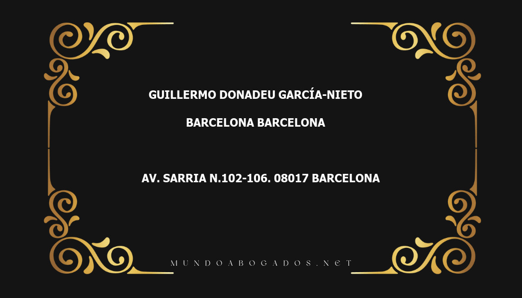 abogado Guillermo Donadeu García-Nieto en la localidad de Barcelona