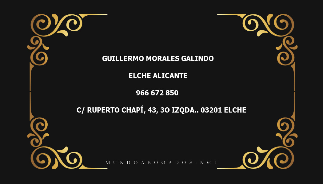 abogado Guillermo Morales Galindo en la localidad de Elche