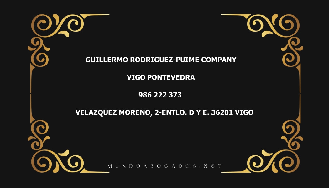 abogado Guillermo Rodriguez-Puime Company en la localidad de Vigo