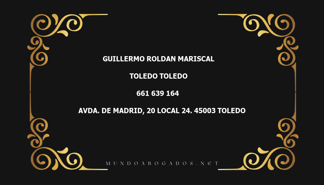 abogado Guillermo Roldan Mariscal en la localidad de Toledo