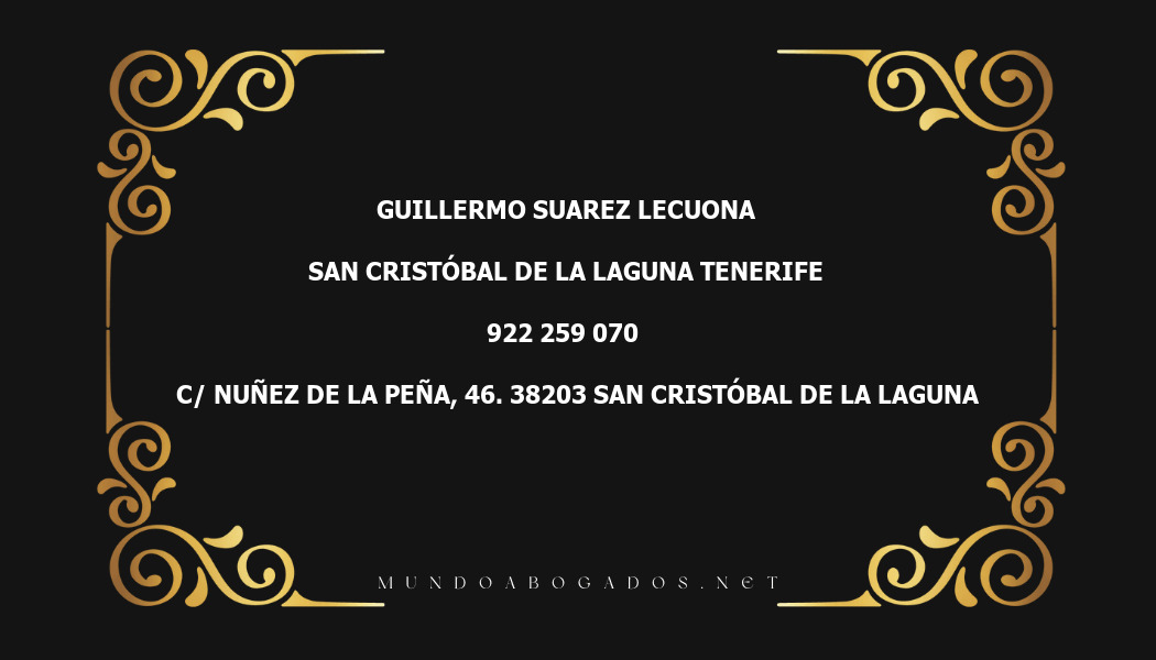 abogado Guillermo Suarez Lecuona en la localidad de San Cristóbal de La Laguna