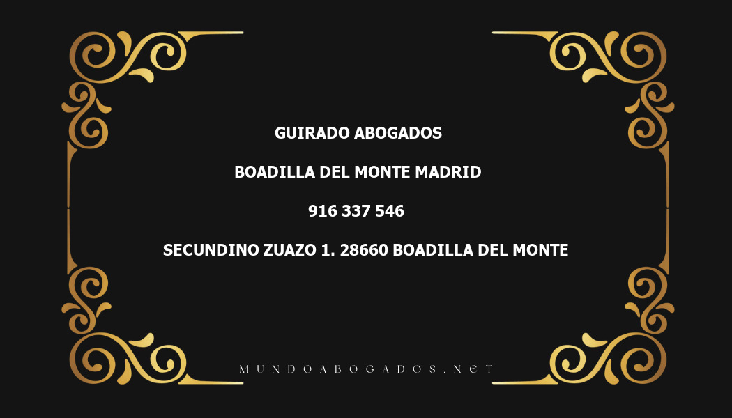 abogado Guirado Abogados en la localidad de Boadilla del Monte