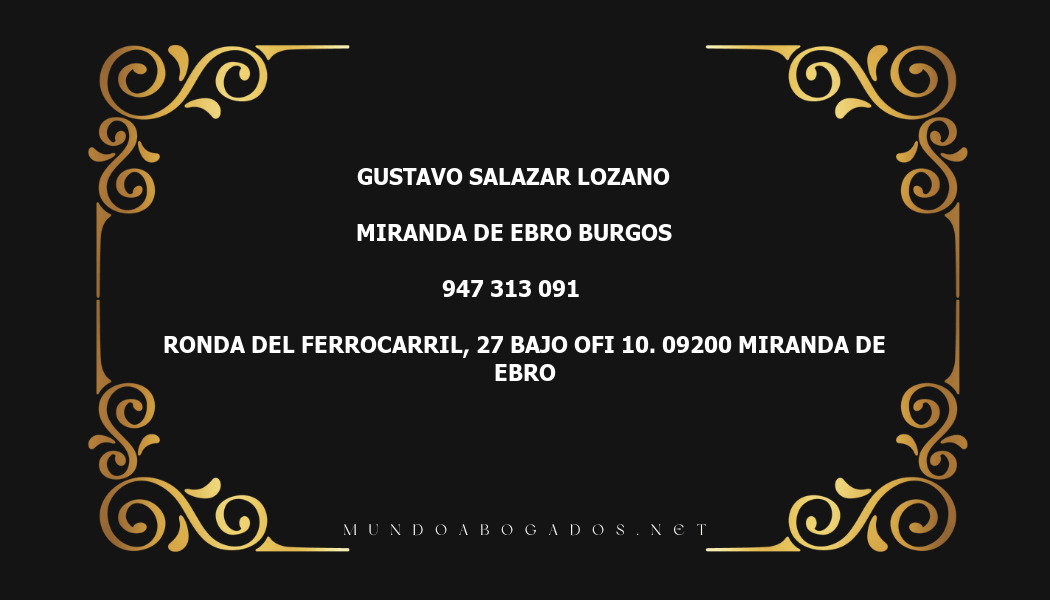 abogado Gustavo Salazar Lozano en la localidad de Miranda de Ebro