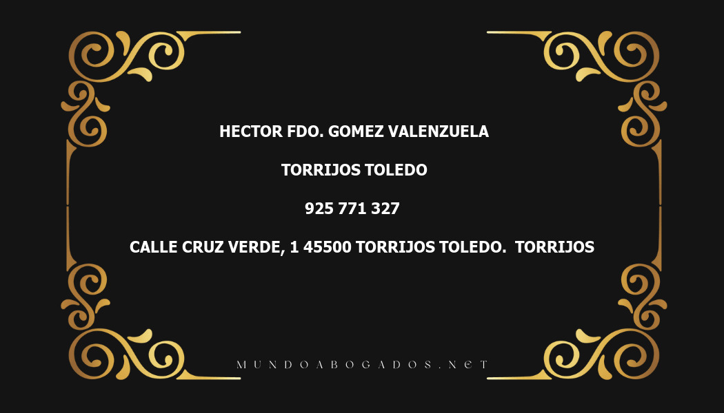 abogado Hector Fdo. Gomez Valenzuela en la localidad de Torrijos