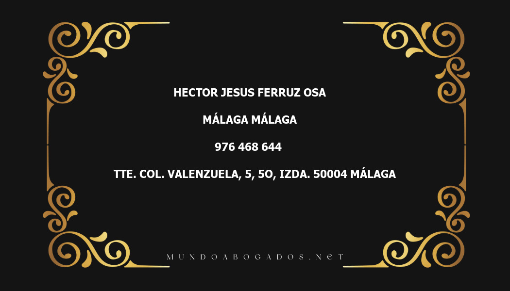 abogado Hector Jesus Ferruz Osa en la localidad de Málaga