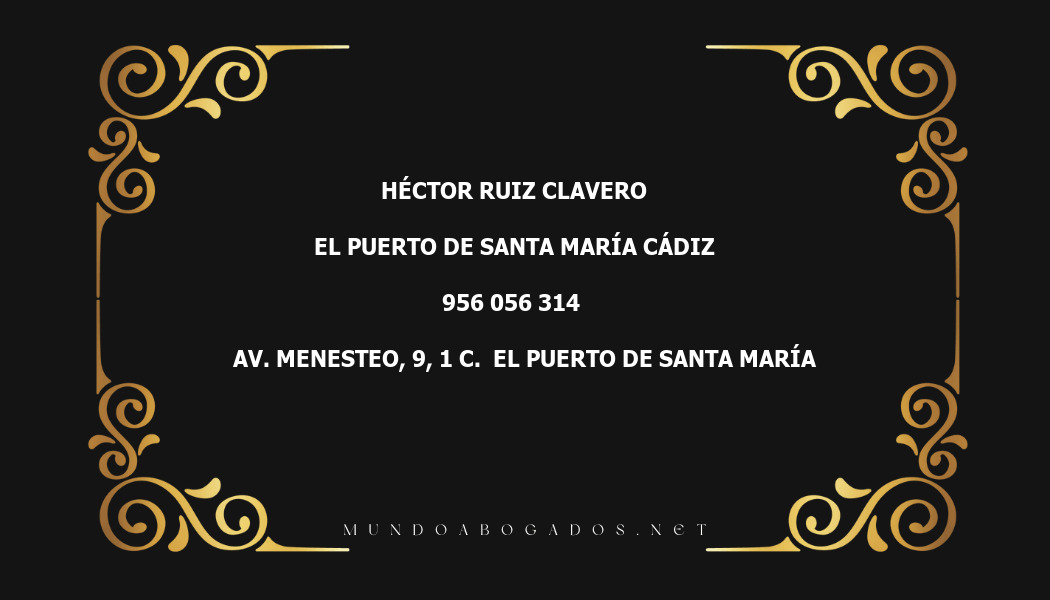 abogado Hector Ruíz Clavero en la localidad de El Puerto de Santa María