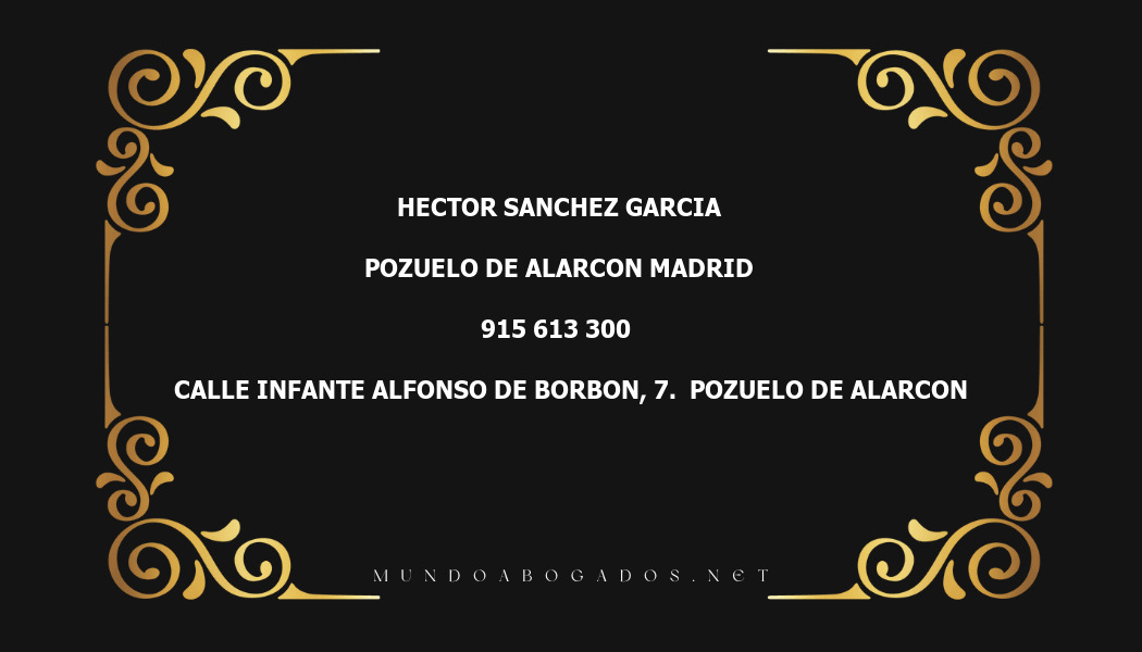 abogado Hector Sanchez Garcia en la localidad de Pozuelo de Alarcon