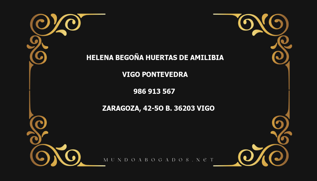 abogado Helena Begoña Huertas De Amilibia en la localidad de Vigo