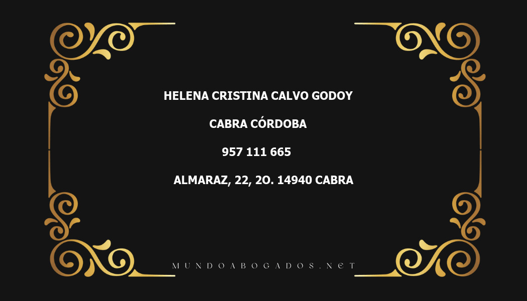 abogado Helena Cristina Calvo Godoy en la localidad de Cabra