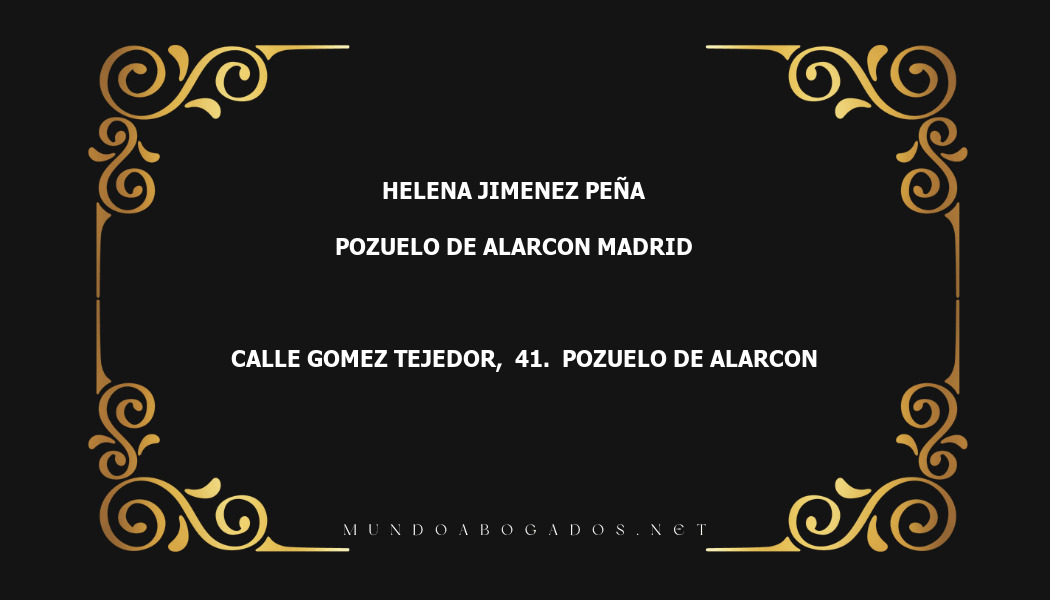 abogado Helena Jimenez Peña en la localidad de Pozuelo de Alarcon