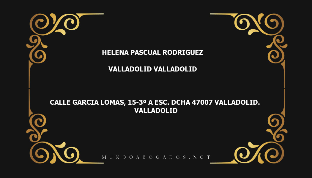 abogado Helena Pascual Rodriguez en la localidad de Valladolid