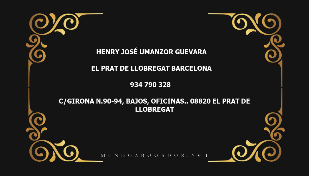 abogado Henry José Umanzor Guevara en la localidad de El Prat de Llobregat