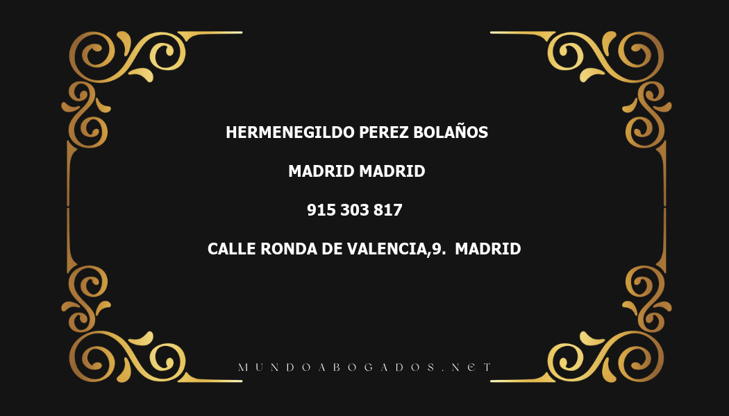 abogado Hermenegildo Perez Bolaños en la localidad de Madrid