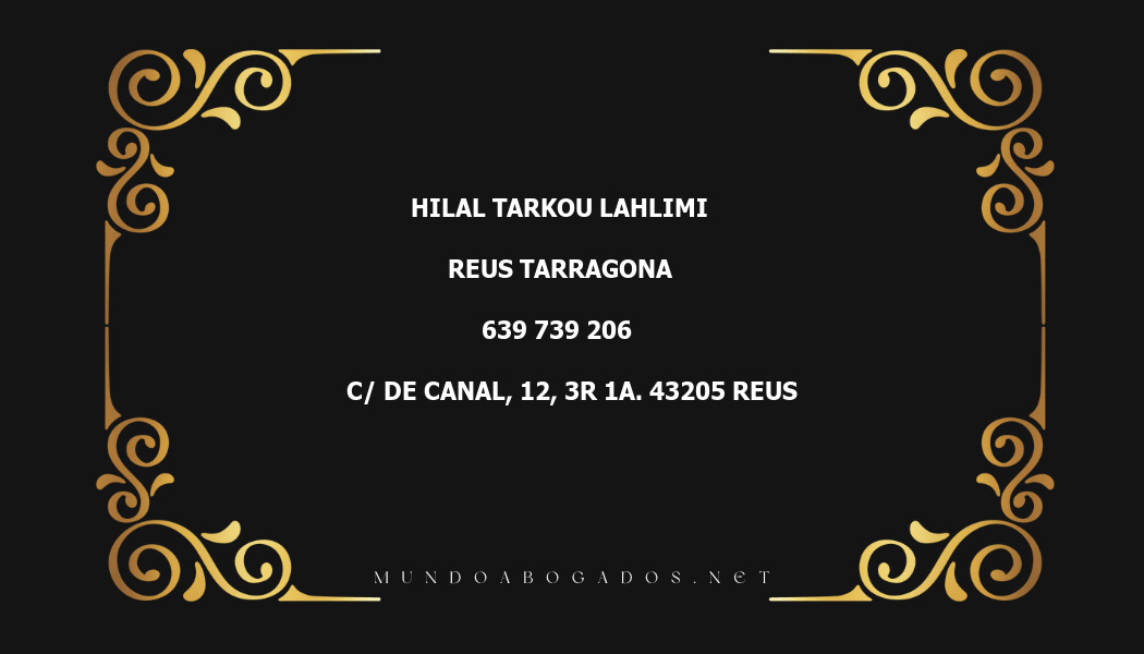 abogado Hilal Tarkou Lahlimi en la localidad de Reus