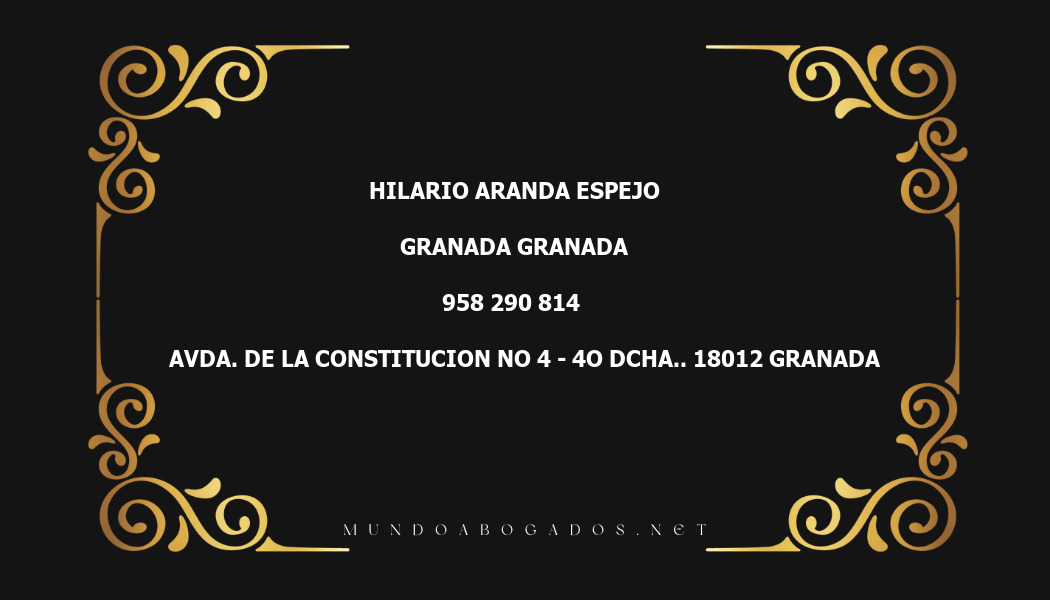 abogado Hilario Aranda Espejo en la localidad de Granada