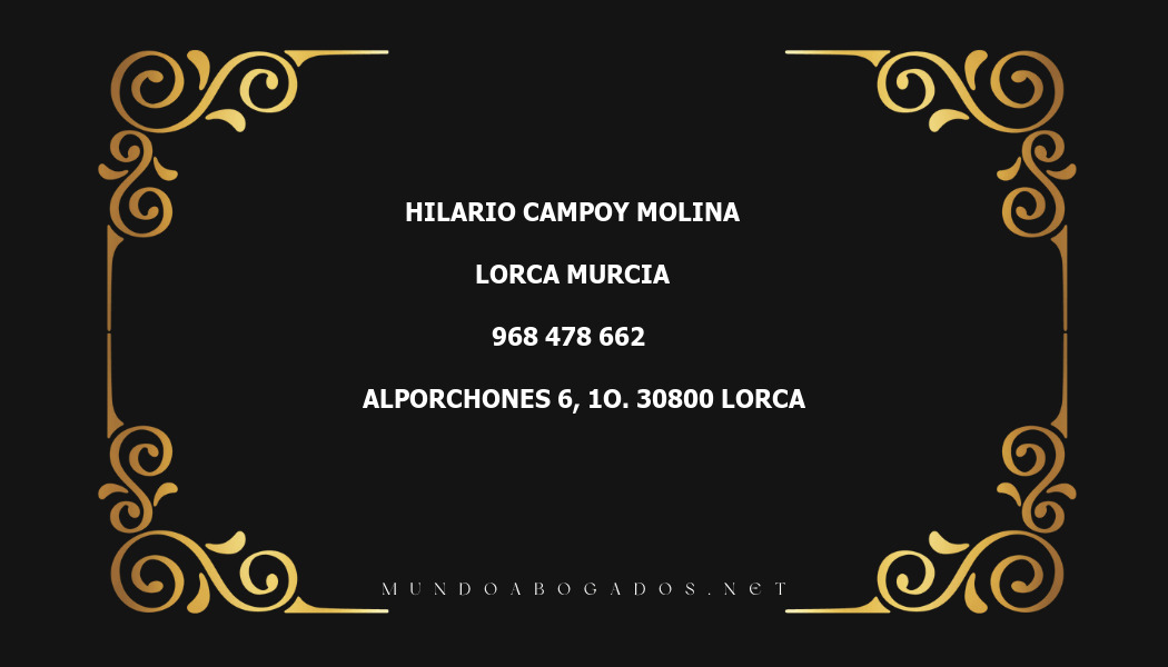 abogado Hilario Campoy Molina en la localidad de Lorca