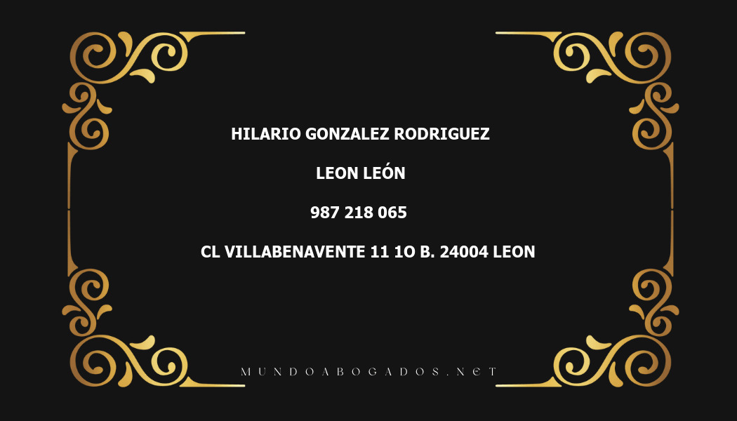 abogado Hilario Gonzalez Rodriguez en la localidad de Leon