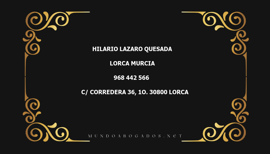 abogado Hilario Lazaro Quesada en la localidad de Lorca