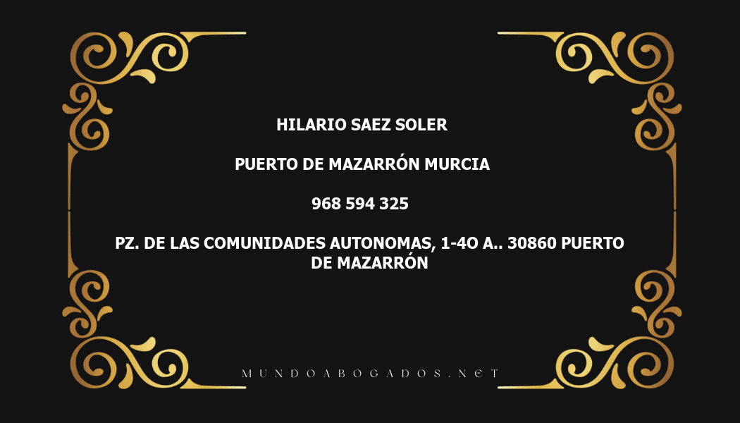 abogado Hilario Saez Soler en la localidad de Puerto de Mazarrón