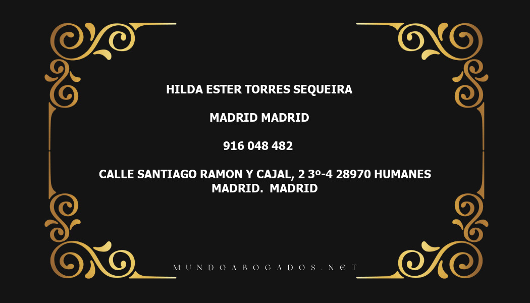 abogado Hilda Ester Torres Sequeira en la localidad de Madrid