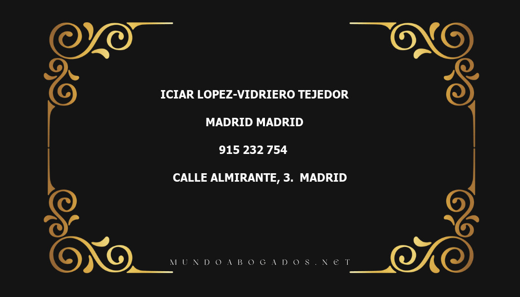 abogado Iciar Lopez-Vidriero Tejedor en la localidad de Madrid