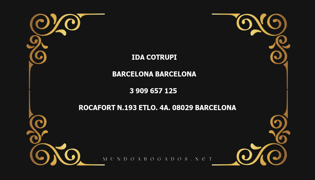 abogado Ida Cotrupi en la localidad de Barcelona