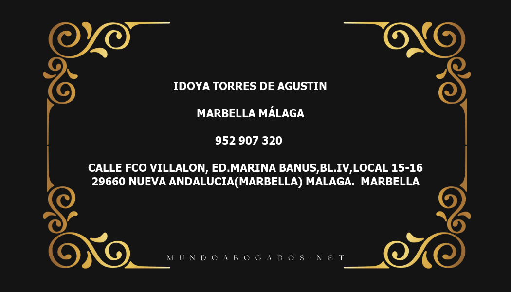 abogado Idoya Torres De Agustin en la localidad de Marbella