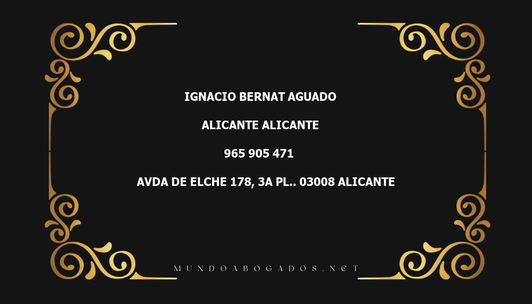 abogado Ignacio Bernat Aguado en la localidad de Alicante