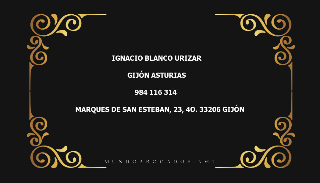 abogado Ignacio Blanco Urizar en la localidad de Gijón