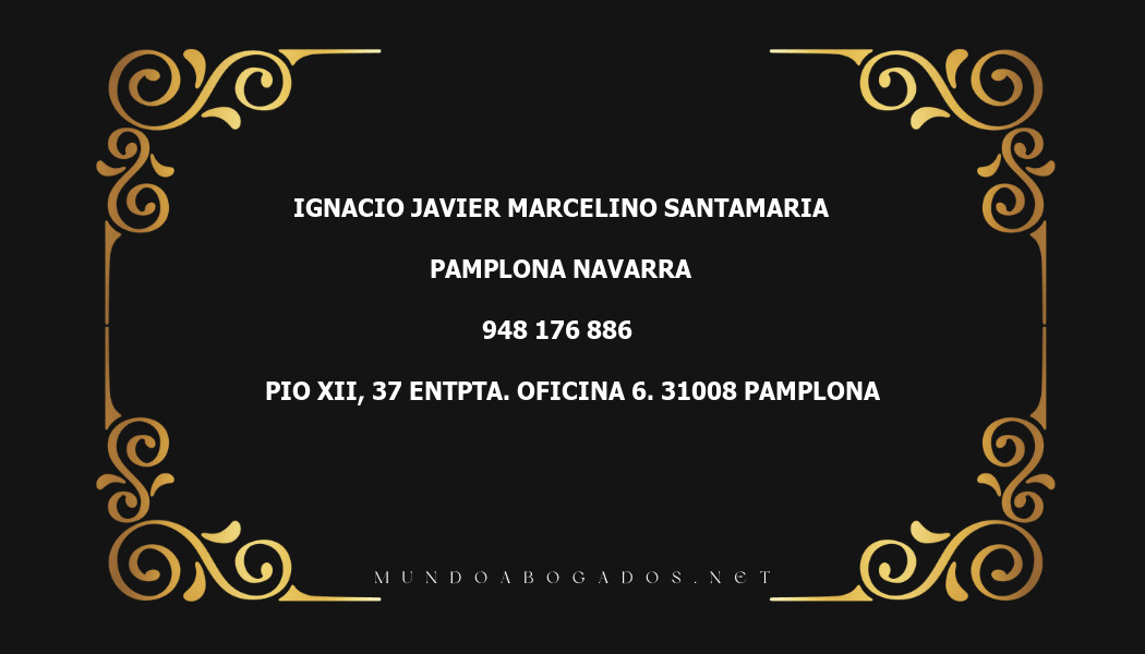 abogado Ignacio Javier Marcelino Santamaria en la localidad de Pamplona