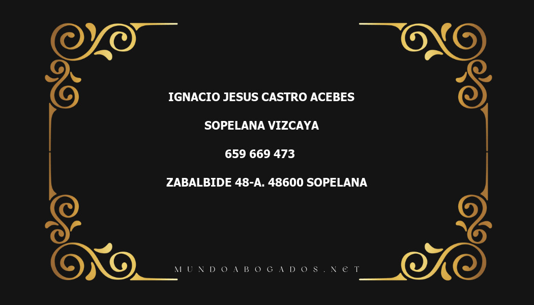 abogado Ignacio Jesus Castro Acebes en la localidad de Sopelana