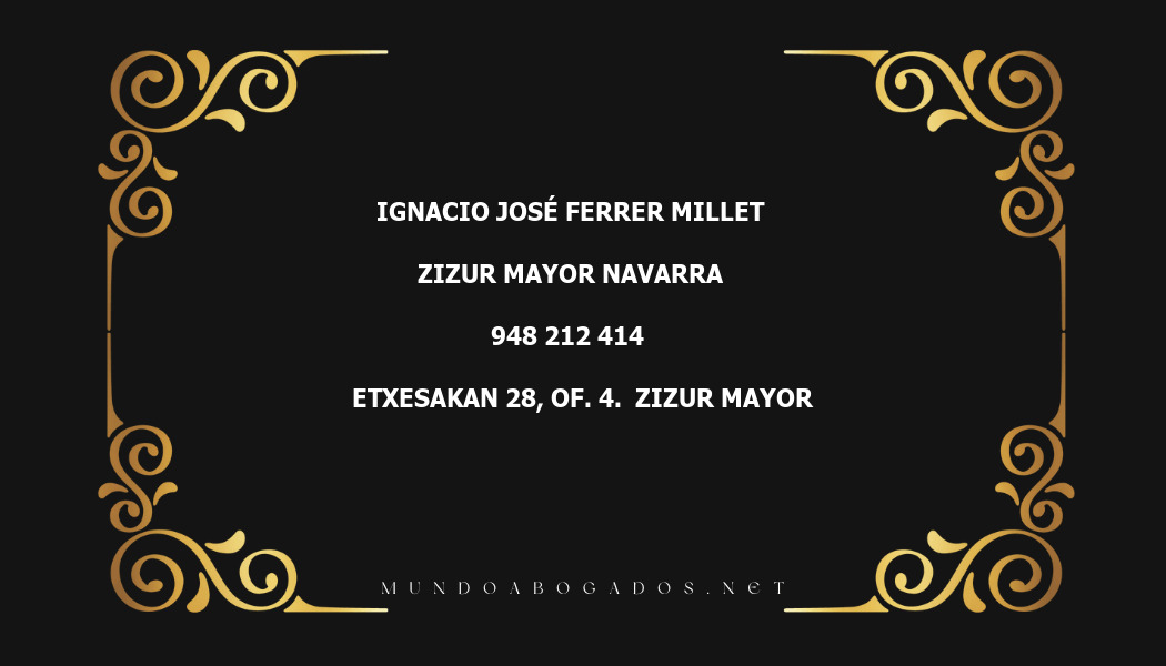 abogado Ignacio José Ferrer Millet en la localidad de Zizur Mayor